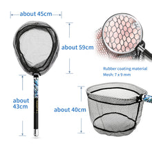 Load image into Gallery viewer, SANLIKE 3M Fishing Net Carbon Fibre Fishing Rod and Folding Joint Set Retractable Fishing Rod Landing Rubber Coated Nylon Adapter Fishing Tackle Accessories