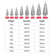 Load image into Gallery viewer, SANLIKE 10pcs Fishing Lead Pendant with Ring Long-Range Anti-Hanging Bottom Sea Rod Throwing Rod Sea Fishing Tools