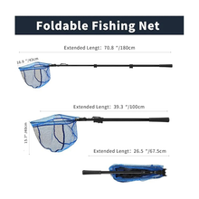 Load image into Gallery viewer, SANLIKE 1.8/2.5M Fishing Net Fiberglass Pole Folding Landing Handle Net Telescoping Rod for Easy Catch Release Carp