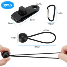 Load image into Gallery viewer, SANLIKE Tarpaulin Clips Heavy Duty Locking Handle Tent Clips Clamps with Ball Stretch Cord for securing tarpaulins Outdoor Tools
