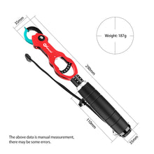 Load image into Gallery viewer, SANLIKE Aluminium Fish Lip Grip Max Weigh 40LB/18KG Multifunctional EVA Handle Lanyard with Weighing Scale Fishing Grip Tool