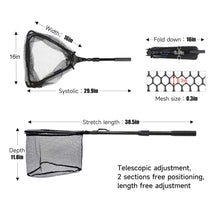 Load image into Gallery viewer, SANLIKE Fishing Landing Nets Collapsible Telescopic Sturdy Pole Handle for Saltwater Freshwater Fishing Tool Extending to 38.5in