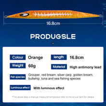 Load image into Gallery viewer, SANLIKE 60g 80g 100g 200g 300g Orange Slow Metal Jig Jig Bait Lure Saltwater Drop Jig Slow Pitch Jig Fishing Lure