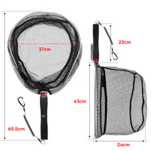 Load image into Gallery viewer, SANLIKE Ultralight Fishing Net 22cm Handle Landing Net EVA Grip With Safety Hook Portable Fishing Tackle Accessories 1/2 UNC