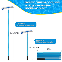 Load image into Gallery viewer, SANLIKE Swimming Pool Brush, Adjustable with 6.7ft Polished Aluminium Pole, for Swimming Pool Skimmer Net Cleaning Tools