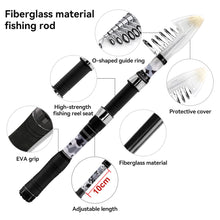 Load image into Gallery viewer, SANLIKE Fishing Rod and Reel Sets 2.4M Carbon Fiber Telescopic Throwing Fishing Rod 5.2:1 Gear Ratio Spinning Organizer Pole Set
