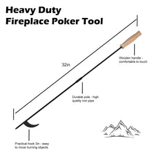 Load image into Gallery viewer, SANLIKE 81cm Heavy Duty Fireplace Poker Tool Outdoor Camping Household Wood Fire Hook Reusable Durable Firestikck