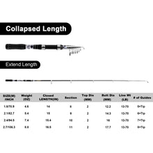 Load image into Gallery viewer, SANLIKE 1.8m-2.7m Fishing Rods Telescopic Fibreglass Baitcasting Rods Saltwater and Freshwater Fishing Bait Rod Tools