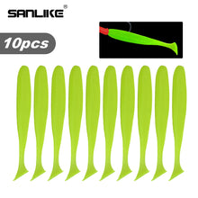Load image into Gallery viewer, SANLIKE 10pcs Soft Plastic Fishing Lures Set Soft Bait T Tail Soft Bug Swimbaits Silicon Rubber Jig Fishing Bait Softworm Tackle