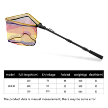 Load image into Gallery viewer, SANLIKE Folding Landing Net with Extra Long Telescopic Pole Handle Foldable rubber-coated net for easy catch and release