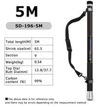Load image into Gallery viewer, SANLIKE 5m Telescopic Fishing Landing Net Carbon Fibre Rod Portable Handle Fishing Tackle Equipment Accessories