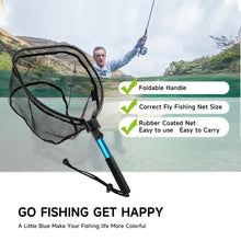 Load image into Gallery viewer, SANLIKE 0.64m Folding Fishing Landing Net Aluminum Fishing Hand Net Portable Lightweight Retractable Fishing Tools Accessories