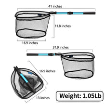 Load image into Gallery viewer, SANLIKE Folding Fishing Landing Net Telescopic Rubber Coating Nylon Handle Mesh for Carp Fishing Tackle Catching Releasing
