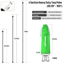 Load image into Gallery viewer, SANLIKE 2 sets stainless steel tubes with threaded connectionsReplacement tent polesTarp polesTarp poles with illuminated tips