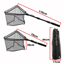 Load image into Gallery viewer, SANLIKE 110cm Fishing Nets Glass Fiber Triangular Handle Telescopic Foldable Pole Landing Handle Mesh Fishing Tool Accessories