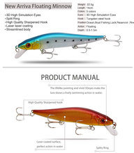 Load image into Gallery viewer, SANLIKE 5 Pcs 14cm Fake Bait Lure Bionic Bait Minnow Lure 3D High Imitation Eye Tungsten Hook Streamer Body Fishing Tools