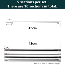Load image into Gallery viewer, SANLIKE Tent Poles Flysheet Pole Adjustable Tarp Pole Stainless Steel Camping Rod for Awning 2m 2 Sets 10 Sections Accessories