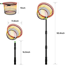 Load image into Gallery viewer, SANLIKE Fishing Net Folding Landing Net with Extra Long Telescoping Pole Handle Foldable Catch Fish Tool for Kids and Adults