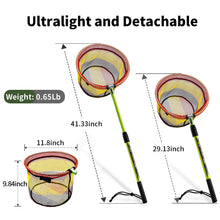 Load image into Gallery viewer, SANLIKE Fishing Net Fish Landing Net Collapsible Fish Net with Anti-Slip Telescoping Rubber Pole Handle for Kids Adults
