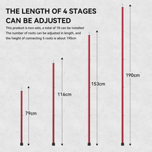 Load image into Gallery viewer, SANLIKE 2 Sets Red Tent Poles 1.9m Portable Aluminium Telescopic Adjustable Tarp Poles Outdoor Camping Awning Accessories