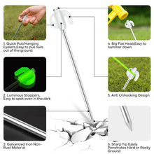 Load image into Gallery viewer, SANLIKE 10pcs/Set 20cm Floor Nails T Word With Luminous Iron Galvanized Outdoor Camping High Strength Tent Pegs Stakes Nails