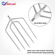 Load image into Gallery viewer, SANLIKE Stainless Steel Fishing Gaff 5 Claws  Multi-function Prong Harpoon Head Sharp Barbed Fishing Spear Hook Tools