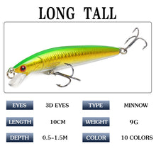Load image into Gallery viewer, 5pcs Colours Available Lure 10cm/9g Floating Rattling Bead Imitation Hard Bait Mock Bait Fake Bait Fishing Tackle Products