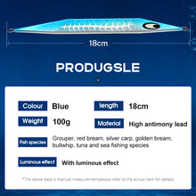 Load image into Gallery viewer, SANLIKE Slow Metal Jig Jigging Bait Fishing Lure Saltwater Falling Jig Slow Pitch Jig Blue 100g 200gFish Lures