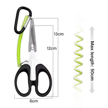 Load image into Gallery viewer, SANLIKE Fishing Scissors Multi-functional Rustproof Stainless Steel Line Cutting Pliers with Cover and Lanyard Fishing Accessory