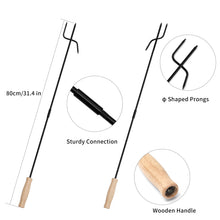 Load image into Gallery viewer, SANLIKE 1psc Heavy Duty Fireplace Poker Tool Outdoor Camping Household Wood Fire Hook Reusable 2 section 80cm