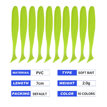 Load image into Gallery viewer, SANLIKE 10pcs Soft Plastic Fishing Lures Set Soft Bait T Tail Soft Bug Swimbaits Silicon Rubber Jig Fishing Bait Softworm Tackle