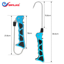 Load image into Gallery viewer, SANLIKE Blue Portable Collapsible Fishing Hook Stainless Steel Fishing Spear Hook Clip Lip Gripper Fishing Accessories