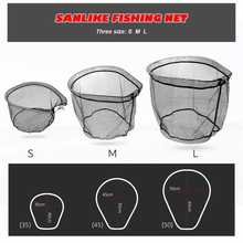 Load image into Gallery viewer, SANLIKE Portable Fishing Net Collapsible Rubberized Nylon Mesh Hole 8*8mm Depth Aluminium Frame Ring Folding Fishing Landing Dip Net 4 Section Folding 1/2 Inch Screw UK Standard
