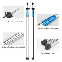 Load image into Gallery viewer, SANLIKE 2pcs Tarp Poles Stainless Steel Adjustable Anti Corrosion Tarpaulin Tent Pole Camping Hiking Outdoor Field Accessories