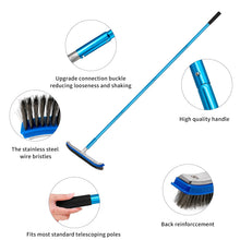 Load image into Gallery viewer, SANLIKE 200cm Swimming Pool Brushes-Pool Brush Stainless Steel Brush Head with Aluminum Pole Adjustable Length Pool Cleaning Tool