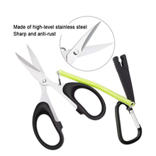 Load image into Gallery viewer, SANLIKE Fishing Scissors Multi-functional Rustproof Stainless Steel Line Cutting Pliers with Cover and Lanyard Fishing Accessory