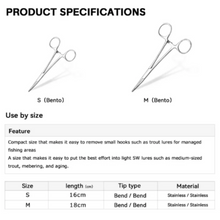 Load image into Gallery viewer, SANLIKE 16cm/18cm Stainless Steel Fishing Plier Fishing Locking Pliers Curved Tip Hook Remover Portable Fishing Tool