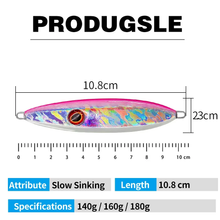 Load image into Gallery viewer, SANLIKE Pink sinking slow jigger cranking metal jig slow cranking steel plate glow bait hard lead deep sea fishing jigging lure