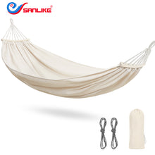 Load image into Gallery viewer, SANLIKE Portable Canvas Double Hammock 2 People Oversized Load Capacity 300kg Canvas Cotton Hammock for Porch, Garden, Backyard