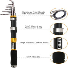 Load image into Gallery viewer, SANLIKE Carbon Fishing Rod Baitcasting Fishing Boat Fishing for Saltwater and Freshwater Fishing Lure Rod Tool