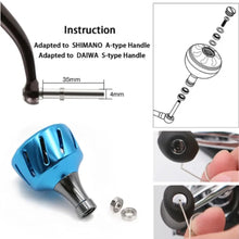 Load image into Gallery viewer, SANLIKE Blue Aircraft Aluminium Swivel Fishing Reel Handle Knob for Shimano A and Daiwa S Reel Handle Fishing Tools