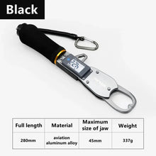 Load image into Gallery viewer, SANLIKE Aluminium Multifunctional Fishing Lip Grip Portable with Digital Scale 360° Rotatable with Digital Scale Fishing Tools