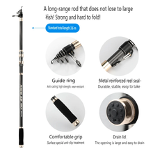 Load image into Gallery viewer, SANLIKE Fishing Rods Sea Fishing Carbon Fibre Telescopic Ultra Light Portable Swinging Small Casting Bait Travel Fishing Rods