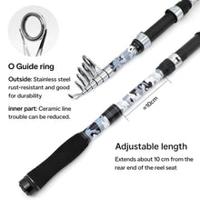 Load image into Gallery viewer, SANLIKE Fishing Rod and Reel Sets 2.4M Carbon Fiber Telescopic Throwing Fishing Rod 5.2:1 Gear Ratio Spinning Organizer Pole Set