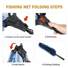 Load image into Gallery viewer, SANLIKE 1.8M Fishing Net Fiberglass Pole Folding Landing Handle Net Telescoping Rod for Easy Catch Release Carp