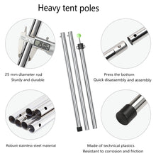 Load image into Gallery viewer, SANLIKE 2.44m Stainless Steel Tube Glass Bead Link Adjustable Tarpaulin Pole Tent Pole with Glow Tip Camping Outdoor Accessories