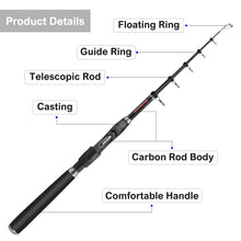 Load image into Gallery viewer, SANLIKE 2.3/2.5/2.8M Casting Rods Spinning Rods Carbon Fibre Telescopic Ultra-light Portable Swinging Small Casting Loyalty Rods