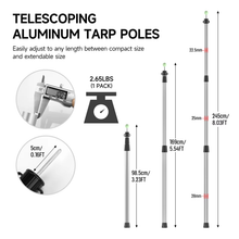 Load image into Gallery viewer, SANLIKE Telescoping Tent Tarp Pole Set Adjustable Camping Poles Aviation Aluminum Camping Rods for Awning Outdoor Sports Tool