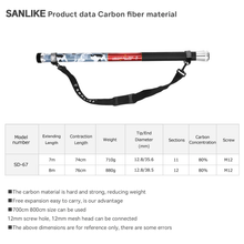 Load image into Gallery viewer, SANLIKE 7m 8m Portable Fishing Net Telescopic Carbon Fiber Rod Fishing Dip Net Handle Gray Camouflage Fishing Dip Net Pole Set