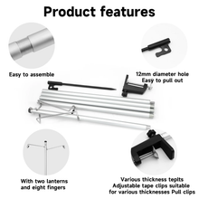 Load image into Gallery viewer, SANLIKE 2m Adjustable Lantern Stand Split Aluminium Clip Lantern Pole with Table Clip and Floor InsertOutdoor Camping Tools